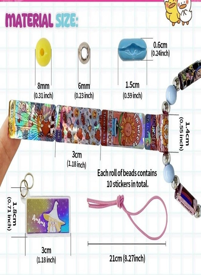 ONOTIC Sticker Roll Bracelet, DIY Sticker Roll Bracelet, Holographic Sticker Pull Tear and Share Wearable Shareable Sticker Bracelet (120 Sticker) - Image 3