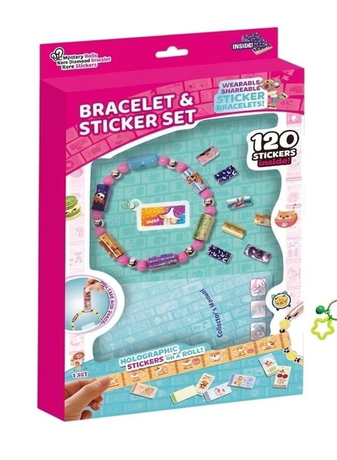 ONOTIC Sticker Roll Bracelet, DIY Sticker Roll Bracelet, Holographic Sticker Pull Tear and Share Wearable Shareable Sticker Bracelet (120 Sticker) - Image 1