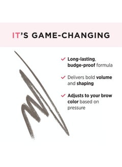 IT COSMETICS IT Cosmetics Brow PowerFULL, Universal Taupe - Universal Eyebrow Pencil with Triangular Tip - Delivers Bold Volume & Shaping - Budge-Proof Formula - Built-In Spoolie - 0.012 oz  - Image 2