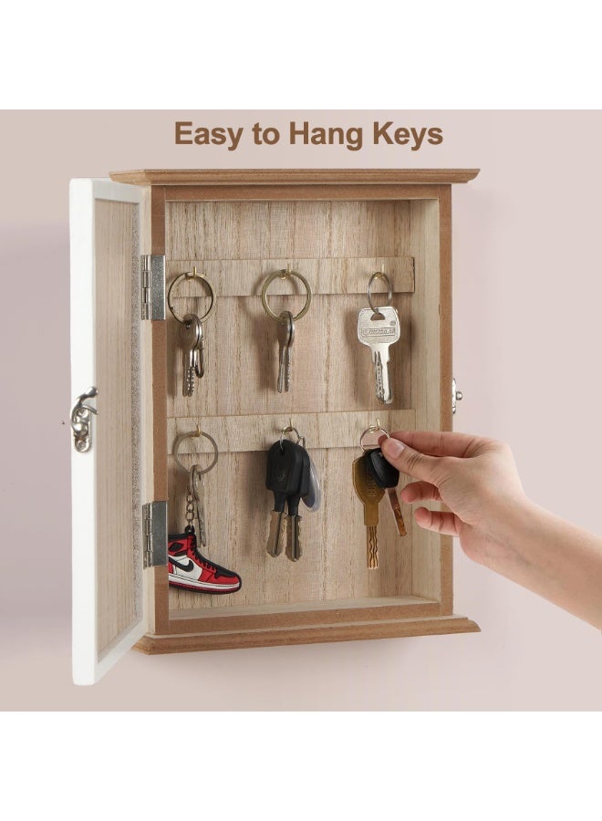 SUNSAR Key Holder for Wall Key Holder Wall Mount, Key Hooks Hanging Key Rack Wall Key Holder, Wood Key Hanger Wall Mount Key Organizer with 6 Key Hooks for Home Decor Office Entryway Hallway - Image 3