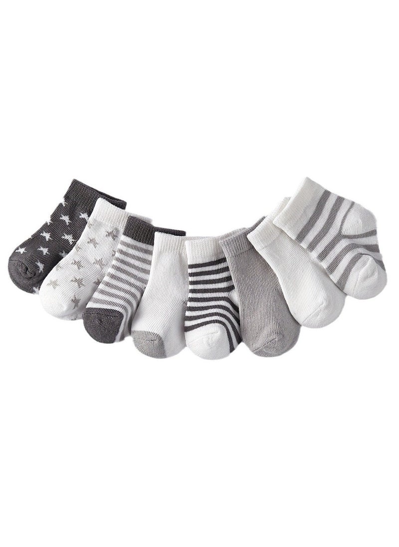 8 Pairs Of Infant And Toddler Four-Season Short Socks And Mid-Tube Socks - Image 3
