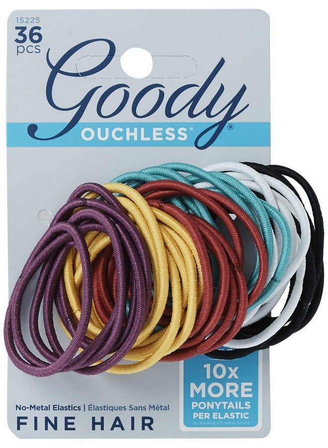 Goody Ouchless Elastic Hair Ties - 36 Ct, Brooke (Assorted), 2MM Rubber Bands for Hair, Pain-Free Hair Accessories for Women & Men, Made for Long-Lasting Braids, Ponytails & More, For Fine Hair - Image 2