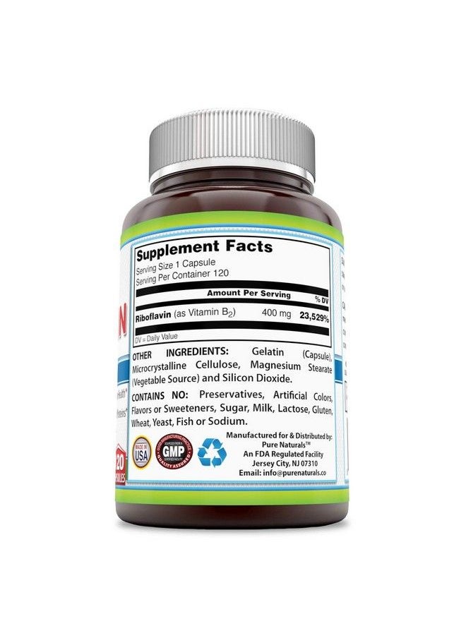 Pure Naturals - Riboflavin 400 Mg 120 Capsules - Image 1