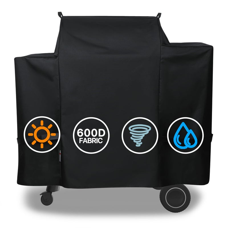 Suphomeware Girll Cover for Traeger Ironwood 650, Full-Length Smoker Cover Grill Accessory, Heavy Duty Waterproof Black Covers. - Image 1