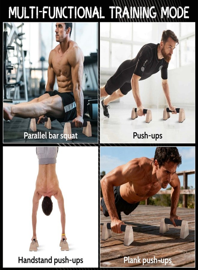 Buhobha Wooden Parallettes Bars - 30CM Calisthenics Equipment for Handstand Training, Push Up Bars & Strength Training,Oak Wood Parallel Bar, Non-Slip Base for Handstand Blocks, Pushup Handles & Planks - Image 5