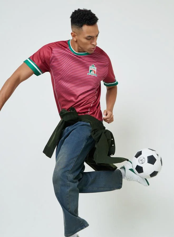 Styli Active Red Men Portugal Short Sleeve Jersey FIFA Football T-Shirt for Men | Best Price UAE