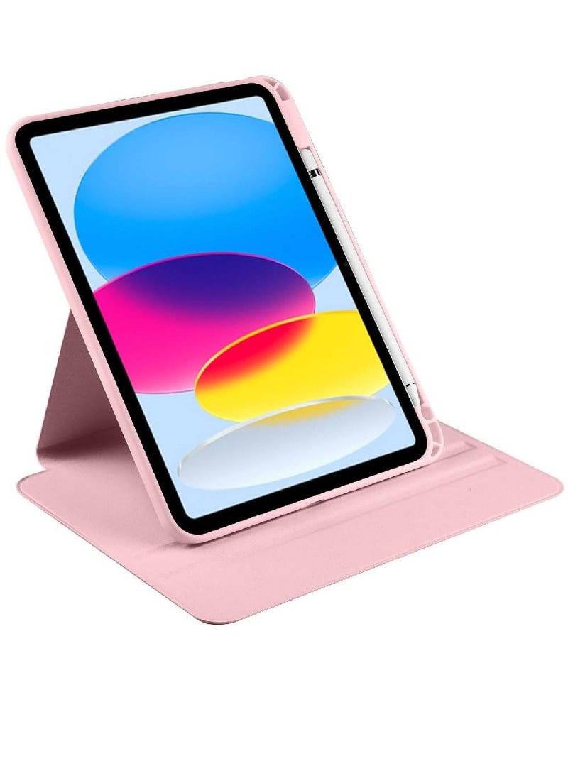 HYX - Tablet PC Case Compatible With iPad 10th Gen 10.9 Inch 2022, 360° Rotating Stand Smart Tablet Cover, Hard PC Back Shell Slim Case Hard Shell Folio Case Cover, Auto Sleep/Wake Tablet Case Cover Pink - Image 1