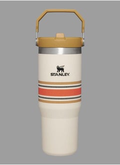 STANLEY IceFlow Stainless Steel Tumbler with Straw - Vacuum Insulated Water Bottle for Home, Office, or Car - Reusable Cup with Leak-Resistant Flip Straw, Keeps Drinks Cold for 12 Hours or Iced for 2 Days, 30 oz Cream Mesh