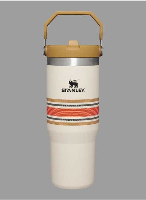 STANLEY IceFlow Stainless Steel Tumbler with Straw - Vacuum Insulated Water Bottle for Home, Office, or Car - Reusable Cup with Leak-Resistant Flip Straw, Keeps Drinks Cold for 12 Hours or Iced for 2 Days, 30 oz Cream Mesh