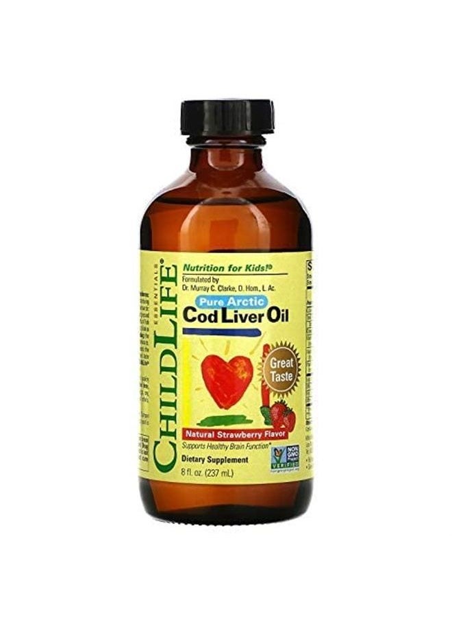 CHILDLIFE ESSENTIALS Child Life Cod Liver Oil, Glass Bottle, 8-Ounce  - Image 1