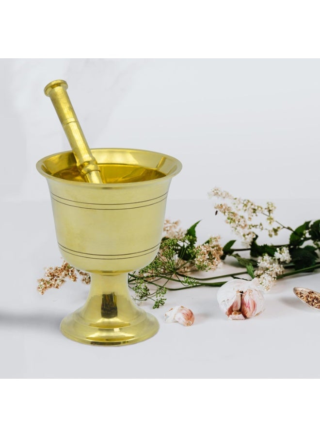 داك هاون نحاسي مكون من 3 قطع مع مدقة - BMS003، يدوي، مطحنة ثوم، مطحنة توابل يدوية، صانعة صلصة، خلاط توابل DAC-01 - Image 2