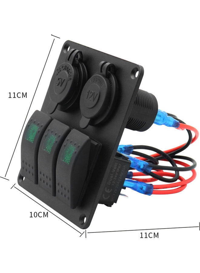 NIBEMINENT 3-Gang Waterproof Marine Boat Rocker Switch Panel - Image 5