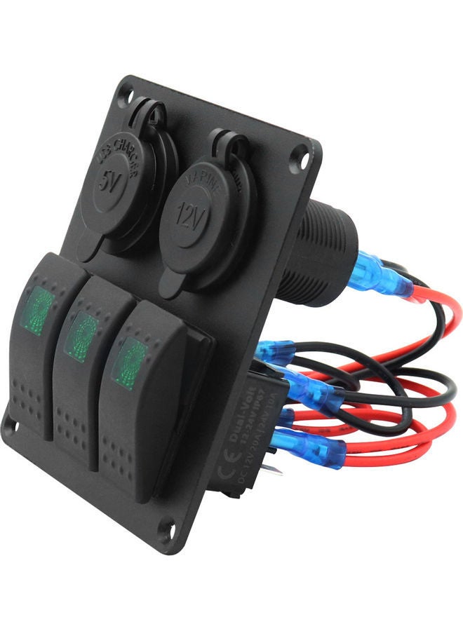 NIBEMINENT 3-Gang Waterproof Marine Boat Rocker Switch Panel - Image 4