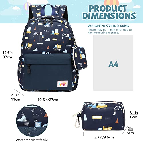 mygreen Toddler Backpack Car Colorful Preschool Bag with Chest Strap Kindergarten Schoolbag for Kids Boys and Girls Truck Blue - Image 3