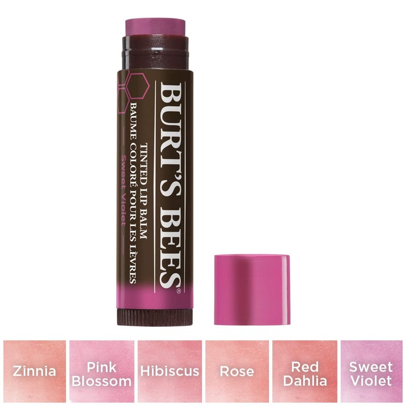 Burt's Bees 100% Natural Tinted Lip Balm, Sweet Violet with Shea Butter & Botanical Waxes - 1 Tube - Image 2