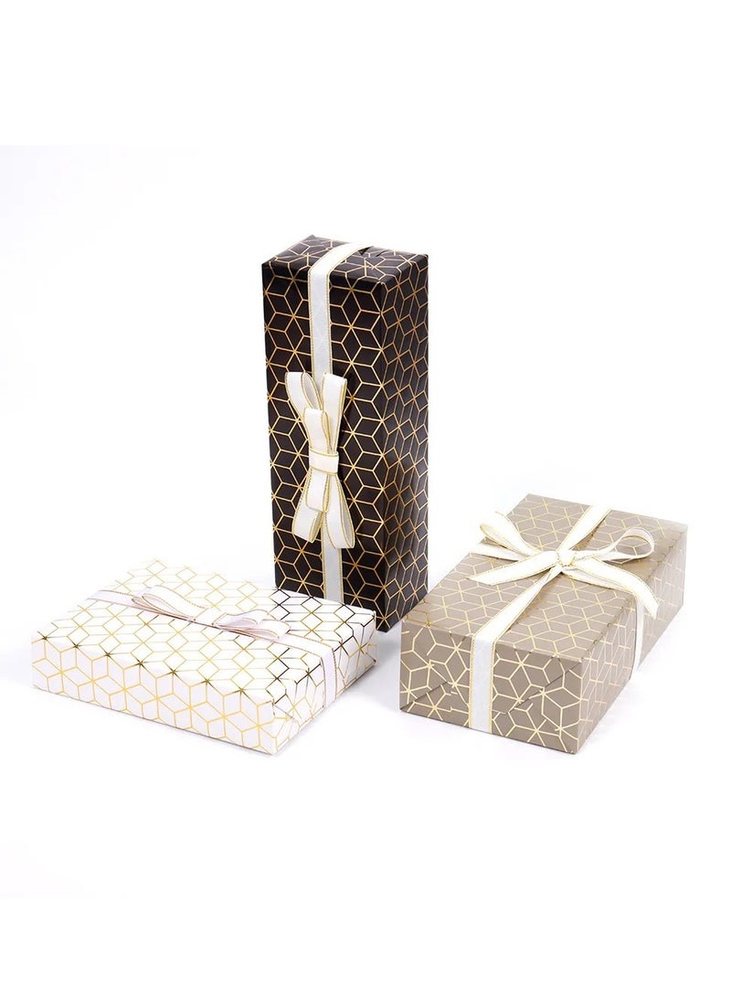 6 Sheets Luxury Ramadan Eid Gift Packaging Paper Black Gold Stamping Delicate Gift Wrapping Paper Geometric Business Men's Gift Paper 50×70cm - Image 4