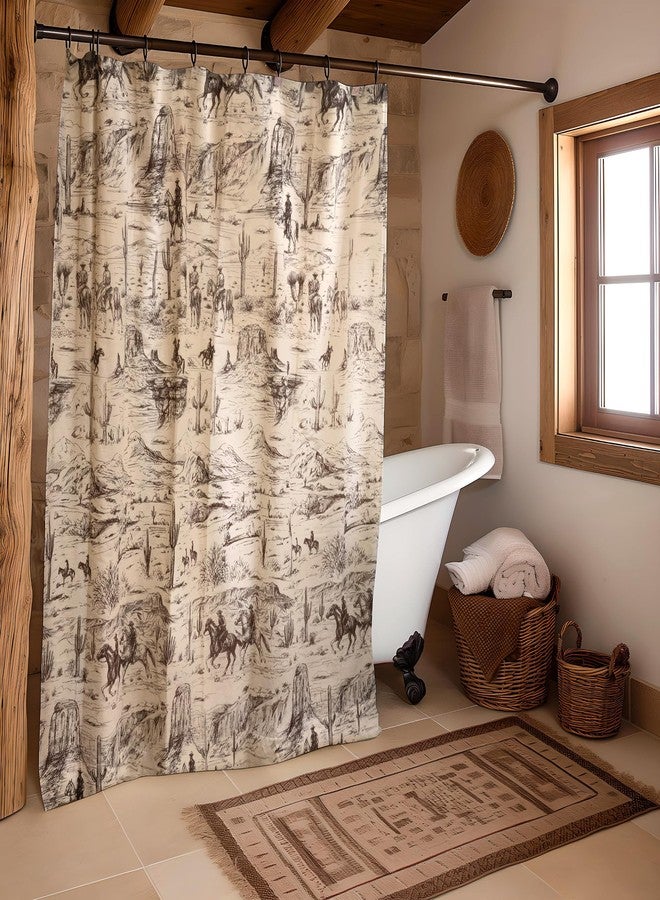 Donna Sharp Cowboy Cotton Rustic Design Shower Curtain is 72" x 72" - Image 1