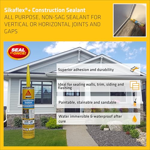 SIKA سيكا سيكافليكس مانع تسرب البناء - الحجر الجيري، لاصق بولي يوريثان، ذاتي التسوية، مقاوم للعوامل الجوية، عبوة 10.1 أونصة - يغلق المفاصل، الشقوق، الفجوات في الخرسانة، الخشب - قابل للدهان، متين، مرن - Image 3