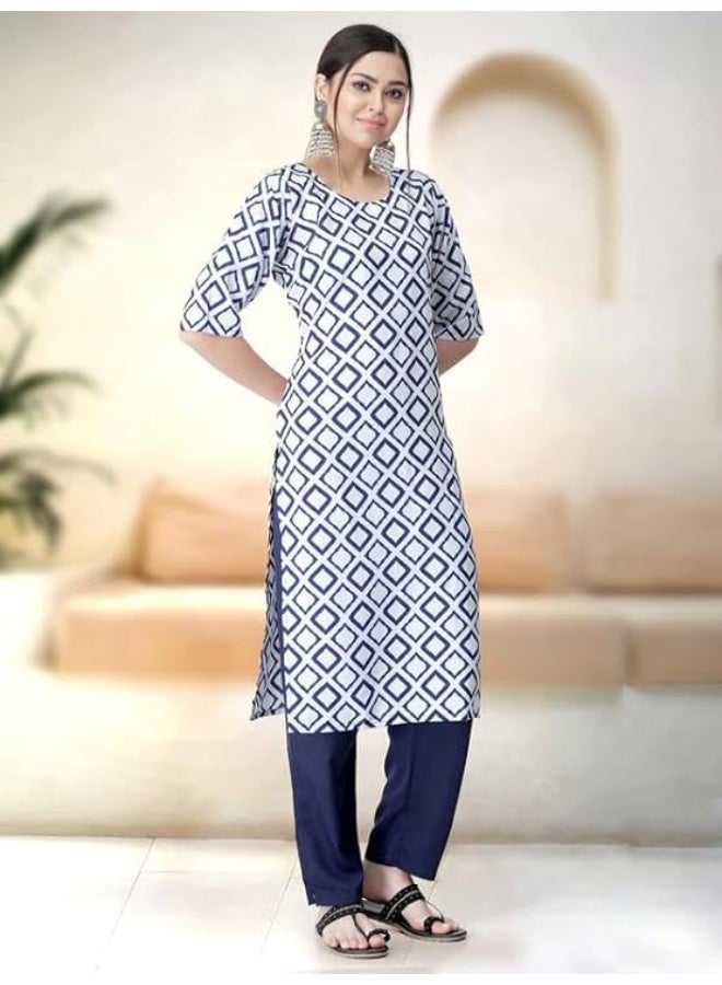 Pinkmint store Straight Printed Kurta & Pant Set (Pack of 2) S - Image 3