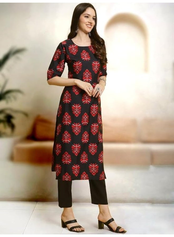 Pinkmint store Straight Printed Kurta & Pant Set (Pack of 2) S - Image 2