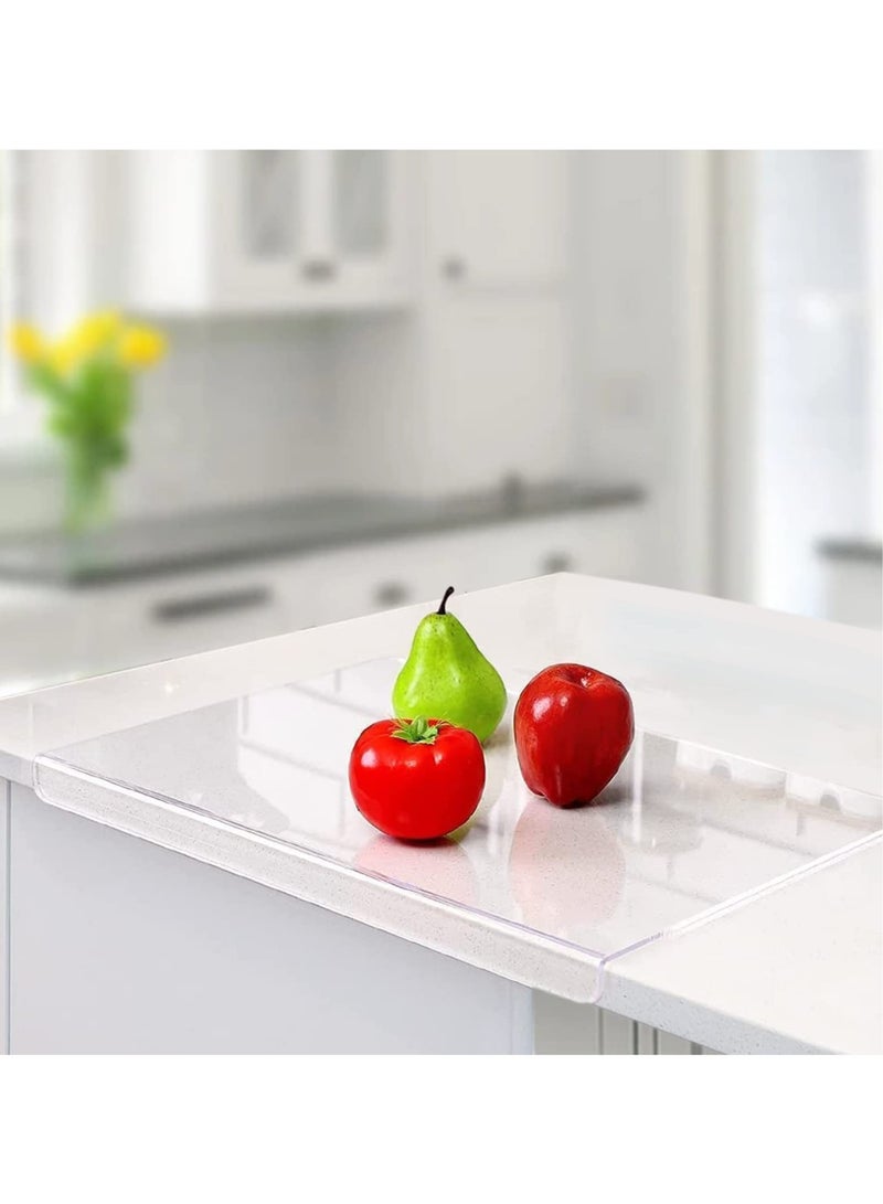 Excefore Acrylic Cutting Boards for Kitchen Counter,Clear, Anti-Slip, and Durable Cutting Board with Lip for Countertop Protection (18x14 in) - Image 2