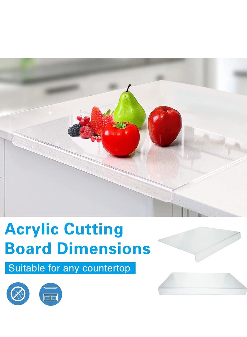 Excefore Acrylic Cutting Boards for Kitchen Counter,Clear, Anti-Slip, and Durable Cutting Board with Lip for Countertop Protection (18x14 in) - Image 3