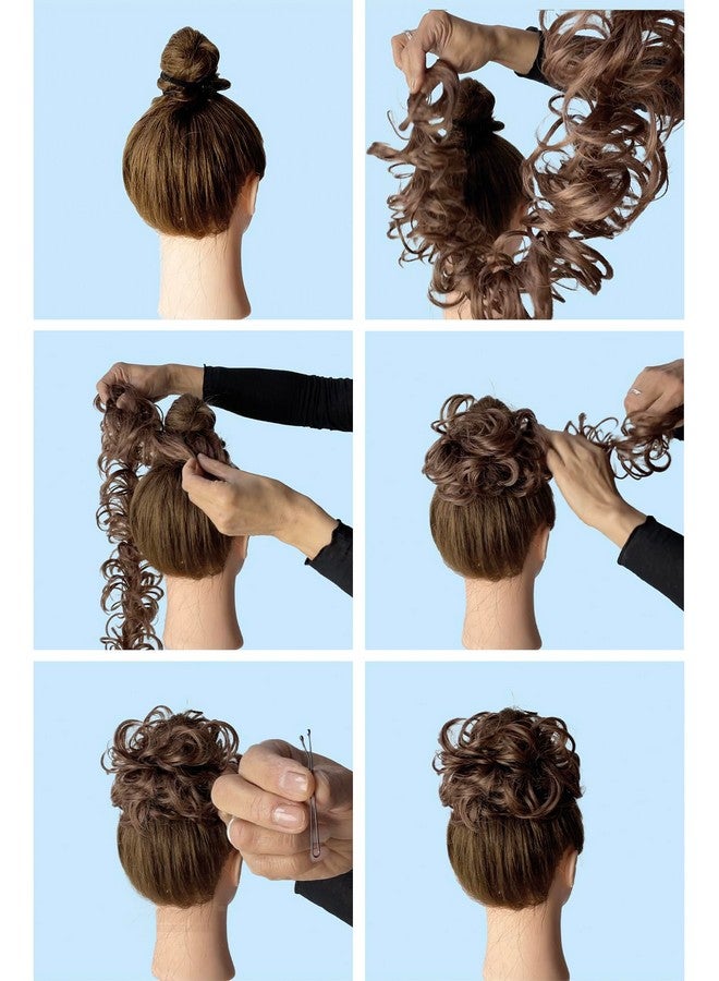 CAISHA Hairpiece Hair Wrap Heatresistant Synthetic Fibres Curly Messy Updo Light Blonde Mix Hw35 - Image 5