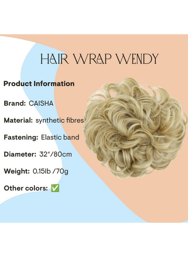 CAISHA Hairpiece Hair Wrap Heatresistant Synthetic Fibres Curly Messy Updo Light Blonde Mix Hw35 - Image 2