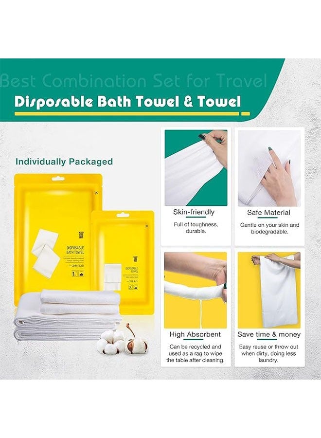 7pack Disposable Travel Bedding Set,Disposable Bedding Sheets,Portable Sheet for Business Hotel Trip Outdoor Camping,1 Bed Sheet,1Quilt Covers and 2 Pillow Cases,2Towel,1 Bath Towel  - Image 3