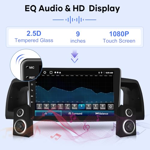 EKAT 2+64G Radio for Toyota Corolla EX 2007 2008 2009 2010 2011 2012, Toyota Corolla Android Car Stereo with 9 inch Touch Screen Carplay/Android Auto/1080P/Bluetooth/WiFi - Image 5