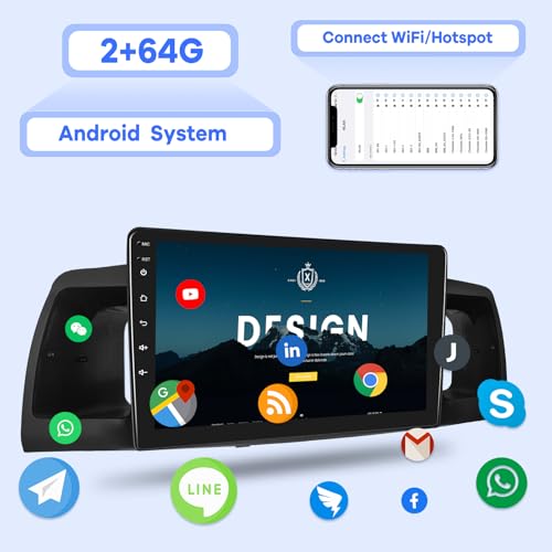 EKAT 2+64G Radio for Toyota Corolla EX 2007 2008 2009 2010 2011 2012, Toyota Corolla Android Car Stereo with 9 inch Touch Screen Carplay/Android Auto/1080P/Bluetooth/WiFi - Image 3