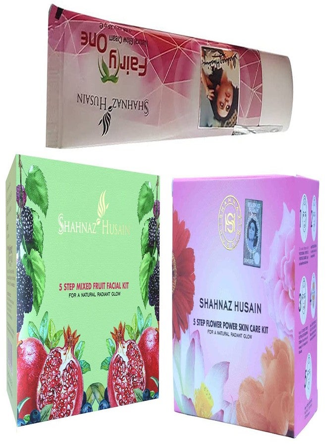 شهناز حسين مجموعة شاهناز حسين للعناية بالوجه من 5 خطوات لبشرة متألقة ومتجددة، علاج عشبي للعناية بالبشرة، 50 غرام (50 غرام (عبوة من 3)، زهرة + فاكهة مشكلة + جنية واحدة) - Image 2