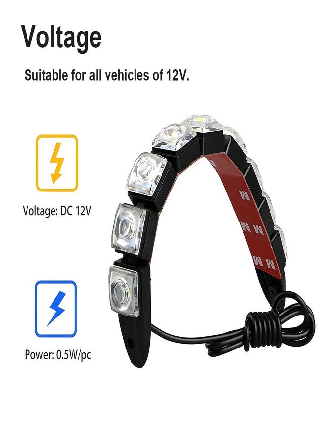 HIPOPY 2Pcs 9 LED Daytime Running Strip Lights DRL Kit, Flexible Bright Spot Fog Lamp, High Power Clearance Light, Auto Accessories Universal Fit Many Cars (Red) - Image 4