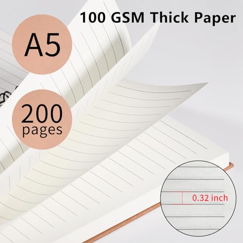 YOTNUS 3 Pack Spiral Notebooks 5.83"x8.27", 200 Pages/100 Sheets A5 Spiral Notebook Journal, with Kraft Hard Cover, Ruled Lined Paper, for Work, School, College Students, Gifts - Image 2
