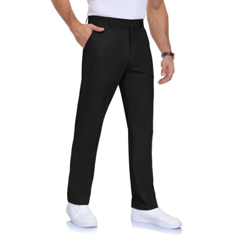 ZOOFLY Men's Stretch Quick Dry Lightweight Formal and Casual Pants Suitable for Office, Golf and Daily Use - Image 1
