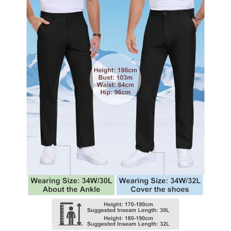 ZOOFLY Men's Stretch Quick Dry Lightweight Formal and Casual Pants Suitable for Office, Golf and Daily Use - Image 5