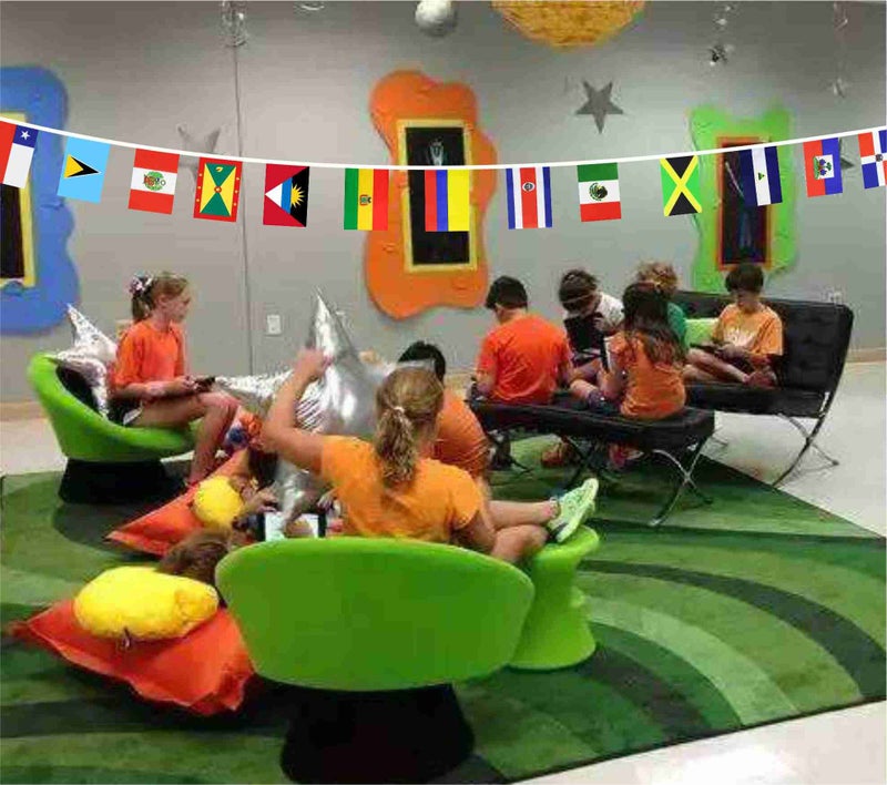 XCFH Latin America Flags Banner Small Latino String Bunting Flags Decor 33 Countries 33 Feet 5x8 Inch - Image 3