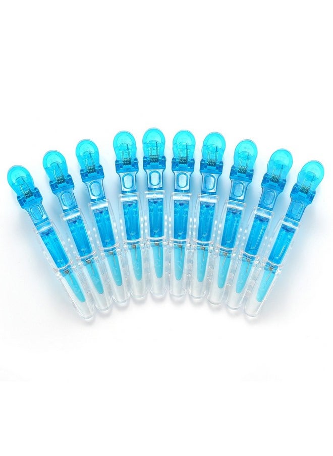 Liasun 10Pcs/Set Multicolor Croc Clips Transparent Plastic Hairdresser Clips Hair Styling Sectioning Barrettes Non Slip Alligator Clips Salon Diy Accessories Hairpins For Women And Girls(10Pcsblue)  - Image 1