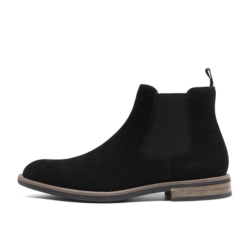 DECARSDZ Men's Chelsea Boots Casual Classic Comfy Slip-On Suede Chukka Mens Ankle Boot Black Size 10 - Image 2