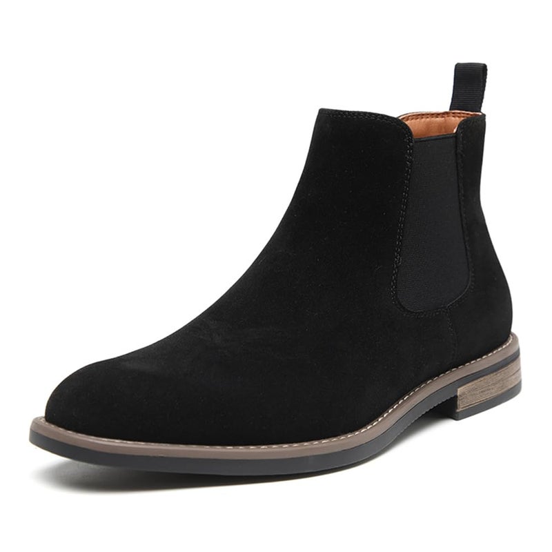 DECARSDZ Men's Chelsea Boots Casual Classic Comfy Slip-On Suede Chukka Mens Ankle Boot Black Size 10 - Image 1