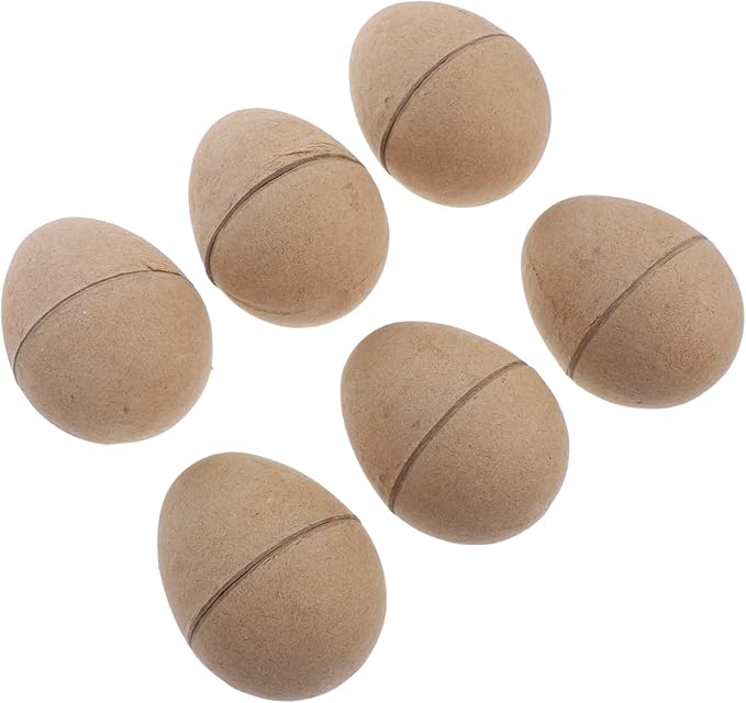 Unfinished Brown Paper Easter Eggs DIY Crafts Fillable Khaki Eggs for Decorations - Image 1