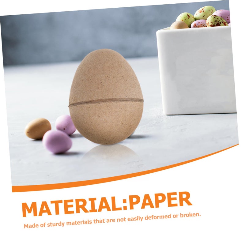 Unfinished Brown Paper Easter Eggs DIY Crafts Fillable Khaki Eggs for Decorations - Image 4