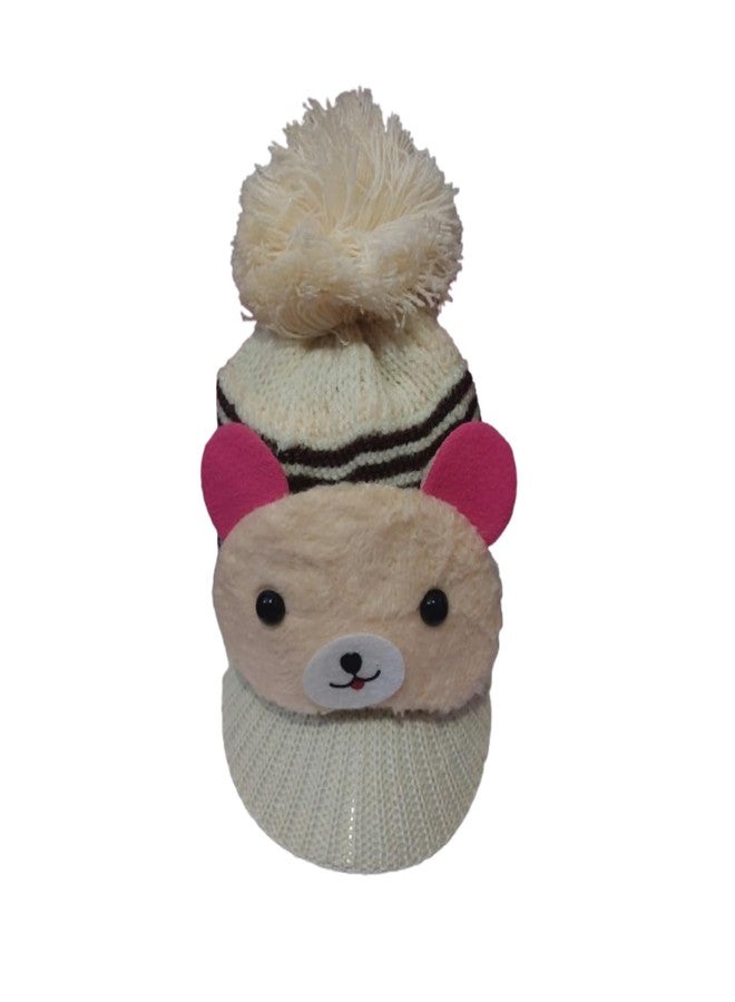 Tradehub® Winter Cap/Hat for Children, Warm Baby Cap Full Protection with Stylish Cartoon (Knitted, 0-12 Month) Multicolor - Image 3