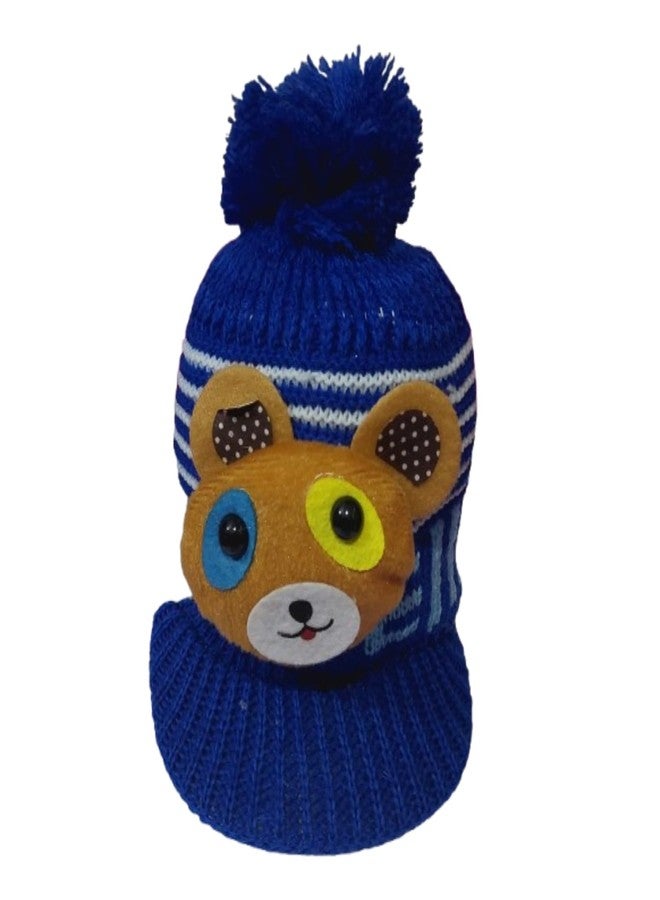 Tradehub® Winter Cap/Hat for Children, Warm Baby Cap Full Protection with Stylish Cartoon (Knitted, 0-12 Month) Multicolor - Image 1