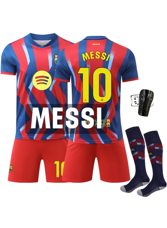 Barcelona 2025-2026 season Barcelona #10 MESSI football jersey shorts socks protective gear set children's size and adult size gifts for fans and friends - Image 1
