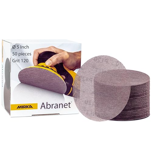 Mirka Abranet Net Disc / 5 inch/Grit 120 / Sandpaper Sanding Discs Hook and Loop / 50 pcs / 9A-232-120 - Image 1