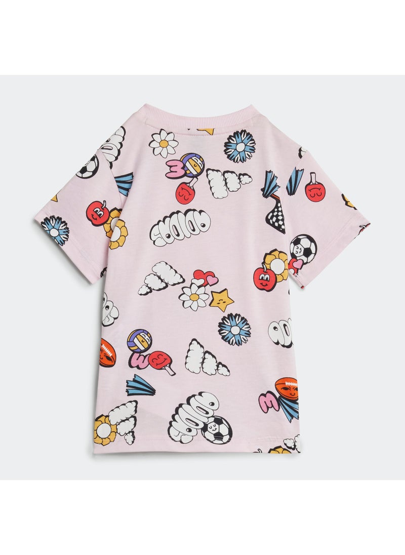 Adidas Infant All-Over Print T-Shirt Set  - Image 2