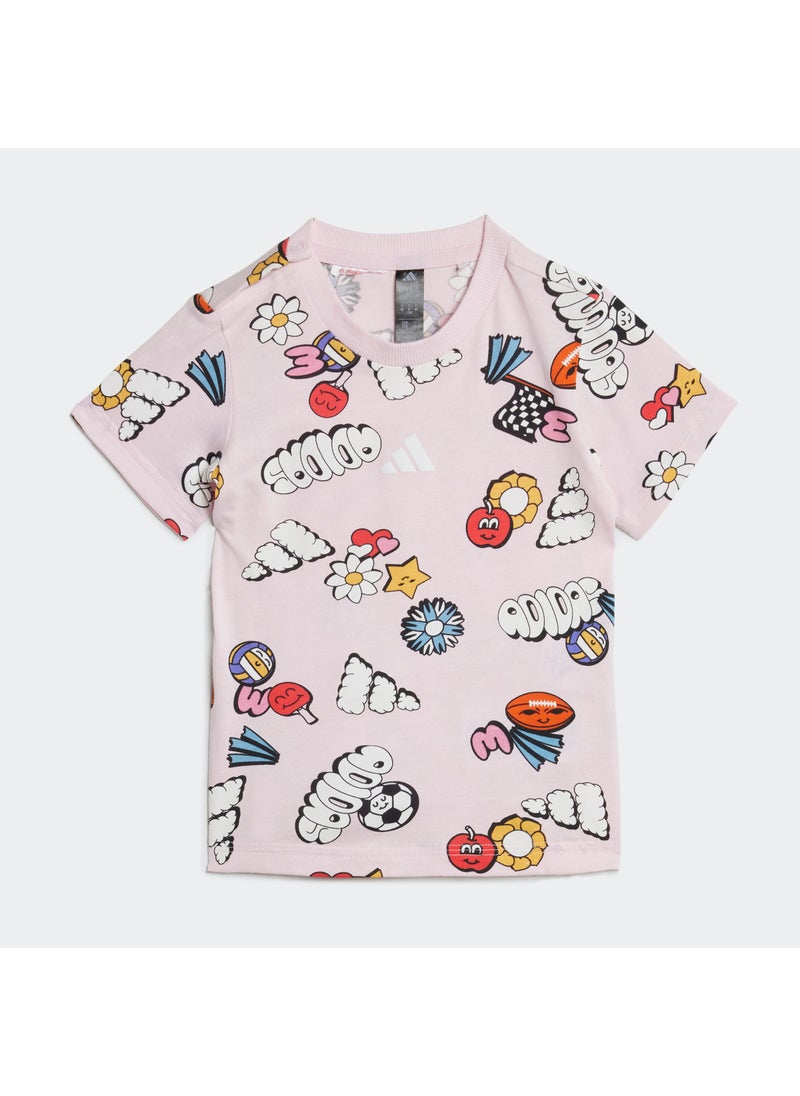 Adidas Infant All-Over Print T-Shirt Set  - Image 4