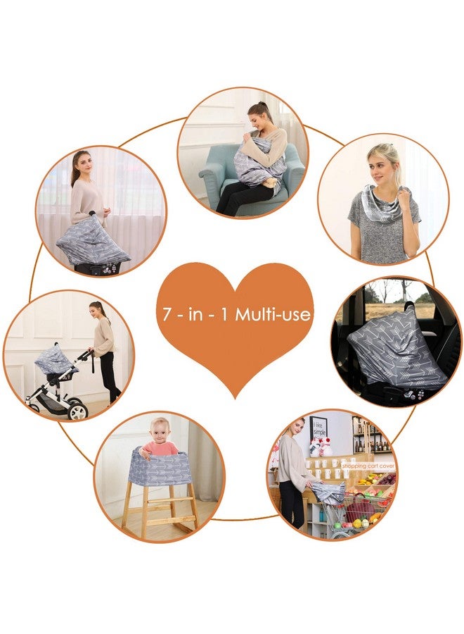 Hicoco Car Seat Canopy Breastfeeding Cover - Multi Use Baby Stroller and Carseat Cover, Breastfeeding Covers, Boys and Girls Shower Gifts (Classical Arrows) - Image 4