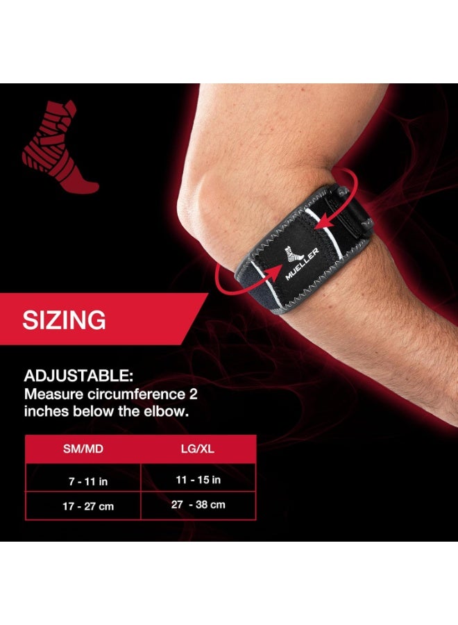 MUELLER Sports Medicine Hg80 Premium Tennis Elbow Support Strap, Elbow Pain Relief Brace For Men and Women, Black, - Image 3